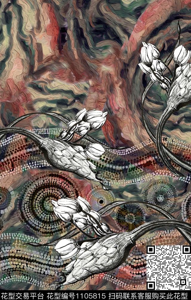 复古波西米亚民族风数码印花华亿平台下载（图片编号: 1105815） - 瓦栏（Walan）