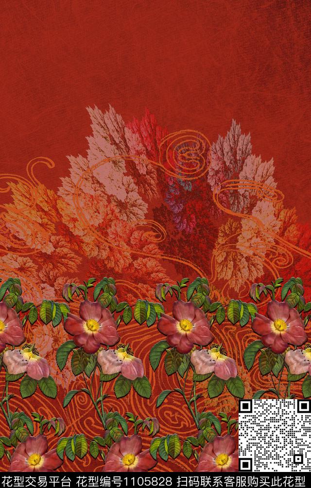 数码华亿平台复古定位花数码印花华亿平台下载（图片编号: 1105828） - 瓦栏（Walan）