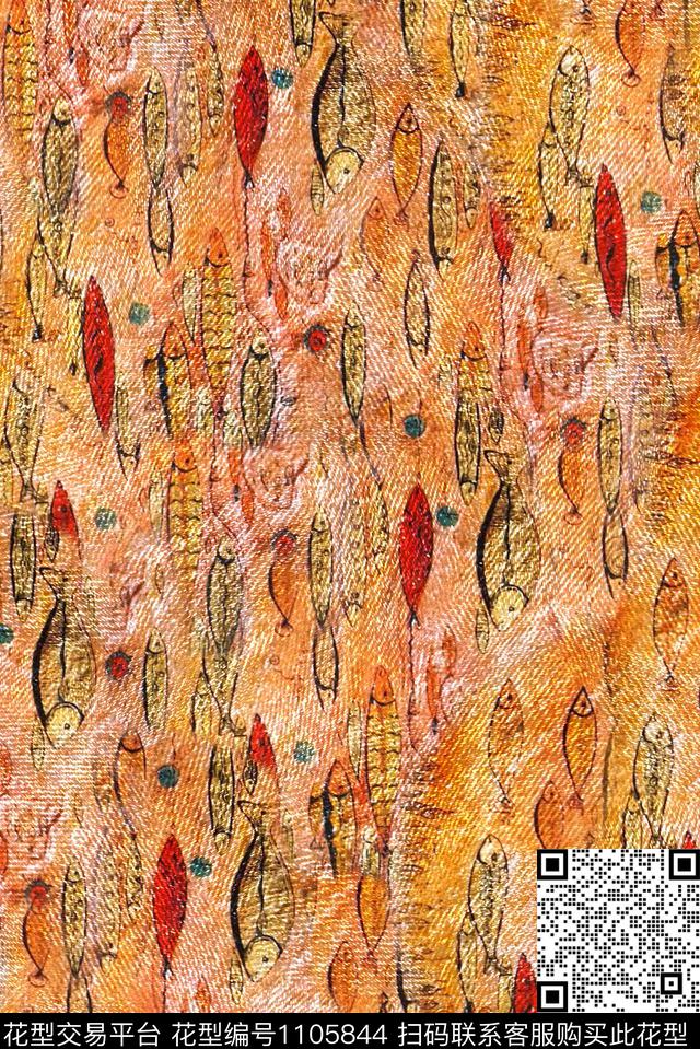 数码华亿平台复古民族风数码印花华亿平台下载（图片编号: 1105844） - 瓦栏（Walan）