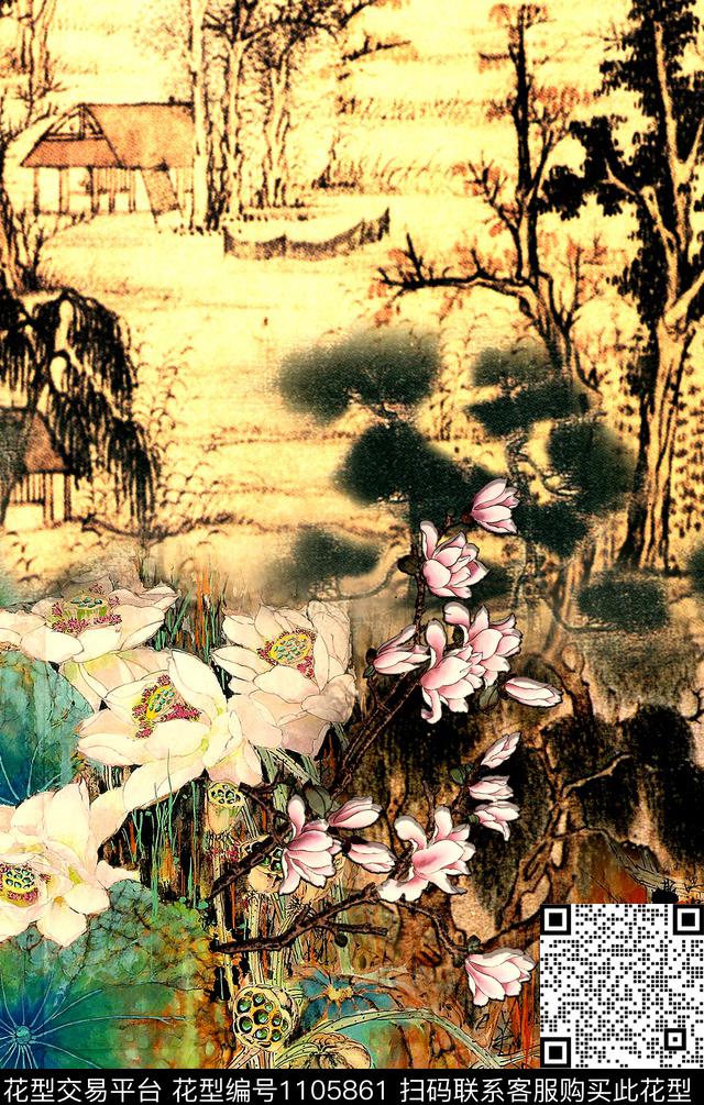 复古波西米亚民族风数码印花华亿平台下载（图片编号: 1105861） - 瓦栏（Walan）