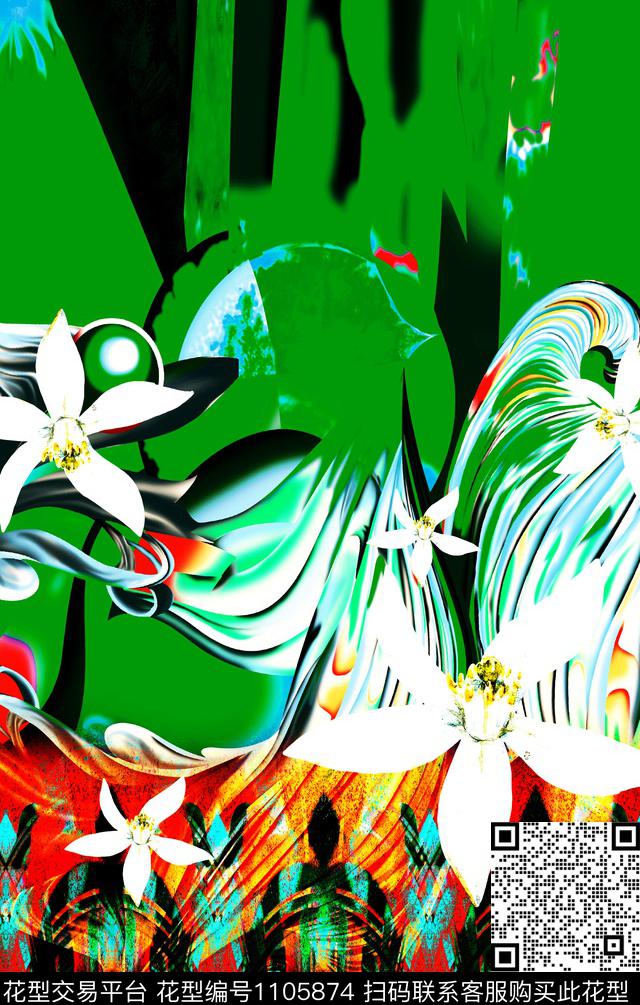 复古波西米亚民族风数码印花华亿平台下载（图片编号: 1105874） - 瓦栏（Walan）