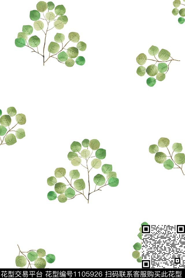 双色年轻女性清爽底花卉数码印花华亿平台下载（图片编号: 1105926） - 瓦栏（Walan）