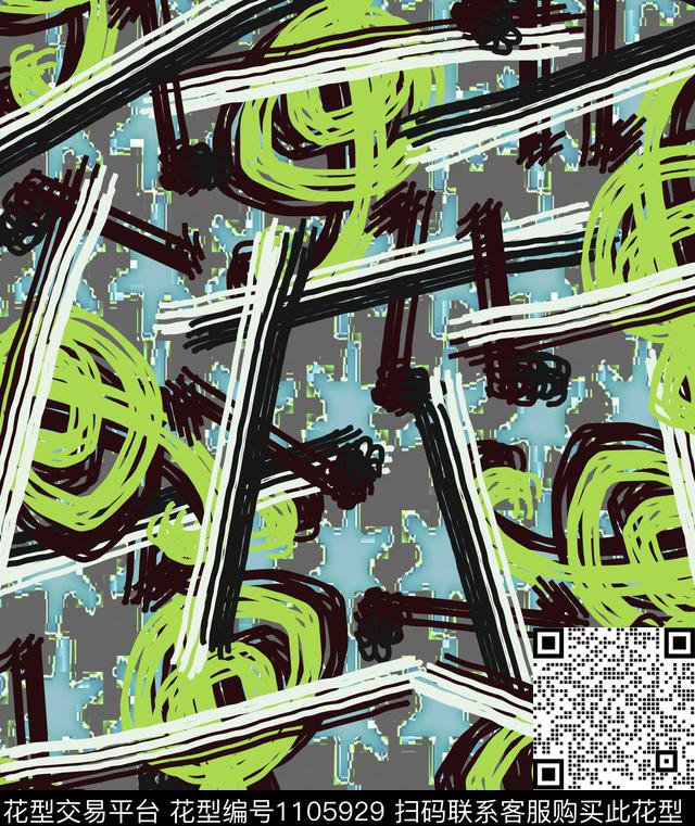 创意混合拼接几何数码印花华亿平台下载（图片编号: 1105929） - 瓦栏（Walan）