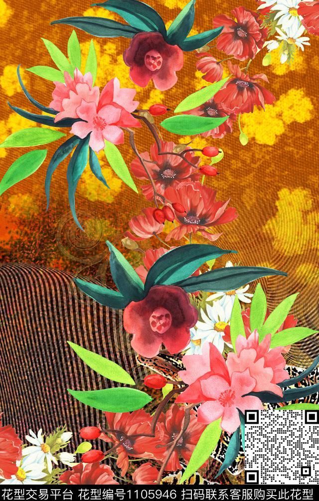 荷花中老年复古传统印花华亿平台下载（图片编号: 1105946） - 瓦栏（Walan）