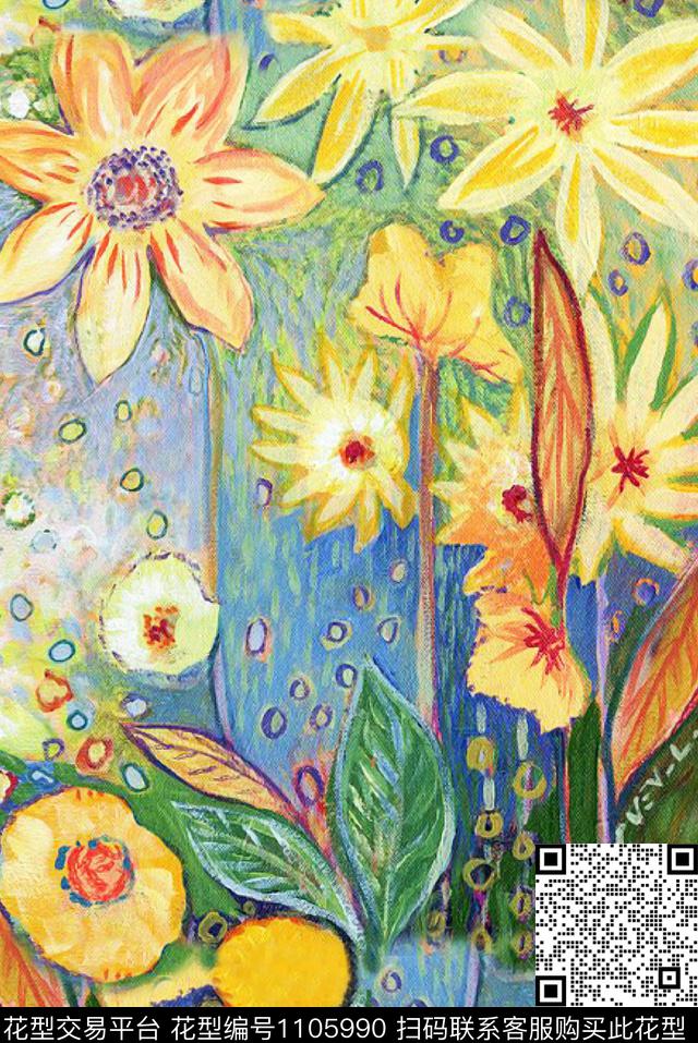 数码华亿平台定位花大牌风数码印花华亿平台下载（图片编号: 1105990） - 瓦栏（Walan）