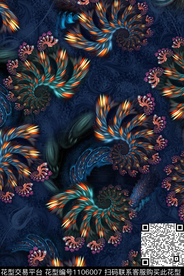 分形抽象艺术炫彩数码印花华亿平台下载（图片编号: 1106007） - 瓦栏（Walan）