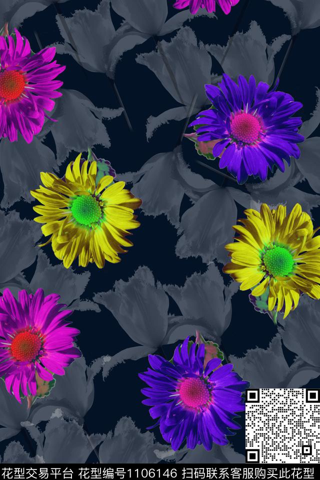 数码华亿平台定位花印花数码印花华亿平台下载（图片编号: 1106146） - 瓦栏（Walan）