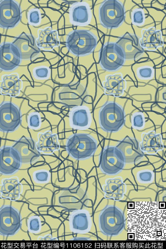 男装休闲花卉手绘线条笔触圆圈与波点数码印花华亿平台下载（图片编号: 1106152） - 瓦栏（Walan）