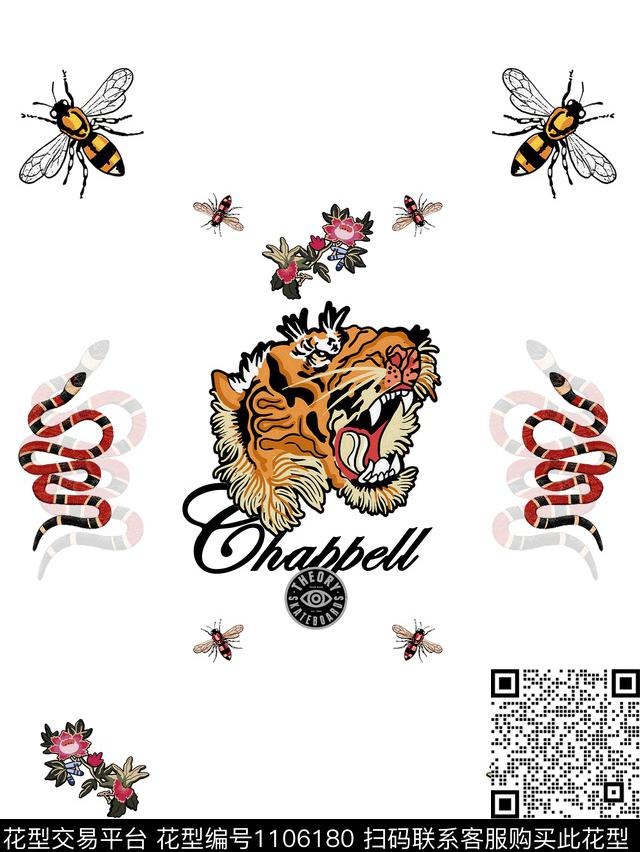 创意动物大牌风数码印花华亿平台下载（图片编号: 1106180） - 瓦栏（Walan）