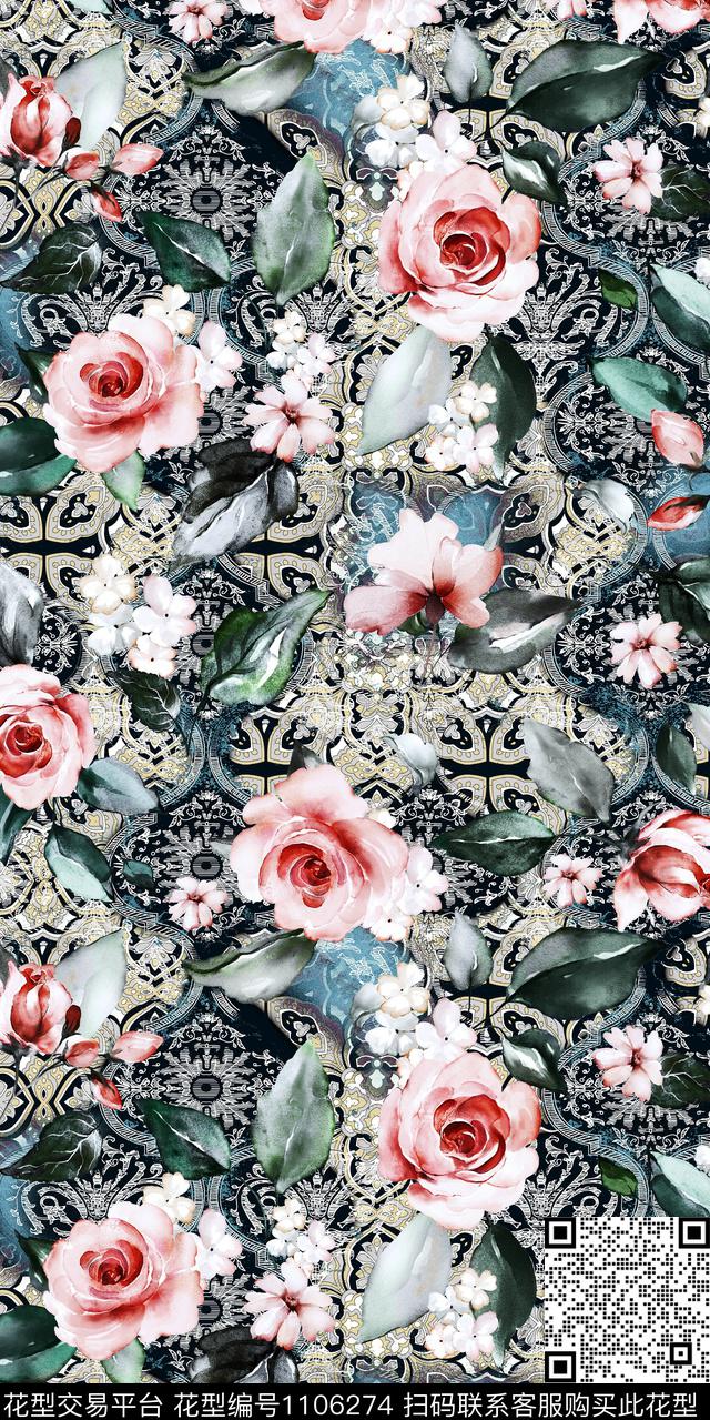 数码华亿平台大牌风民族风数码印花华亿平台下载（图片编号: 1106274） - 瓦栏（Walan）