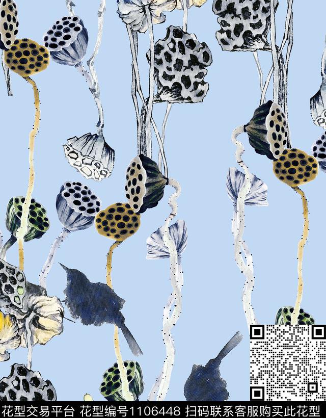 荷花荷数码印花华亿平台下载（图片编号: 1106448） - 瓦栏（Walan）