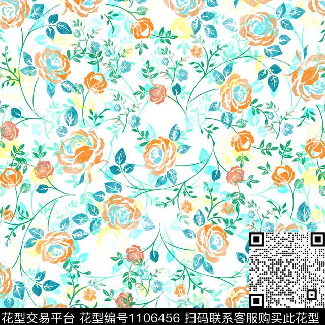 田园数码华亿平台小碎花数码印花华亿平台下载（图片编号: 1106456） - 瓦栏（Walan）