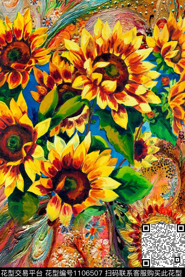 欧洲数码华亿平台定位花数码印花华亿平台下载（图片编号: 1106507） - 瓦栏（Walan）