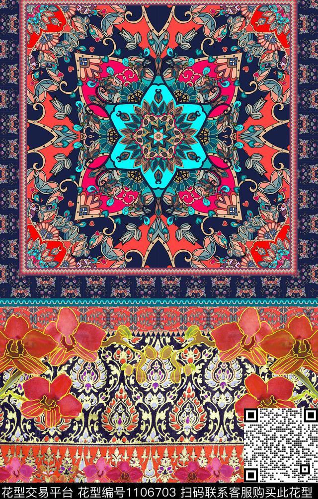 中老年复古大牌风数码印花华亿平台下载（图片编号: 1106703） - 瓦栏（Walan）