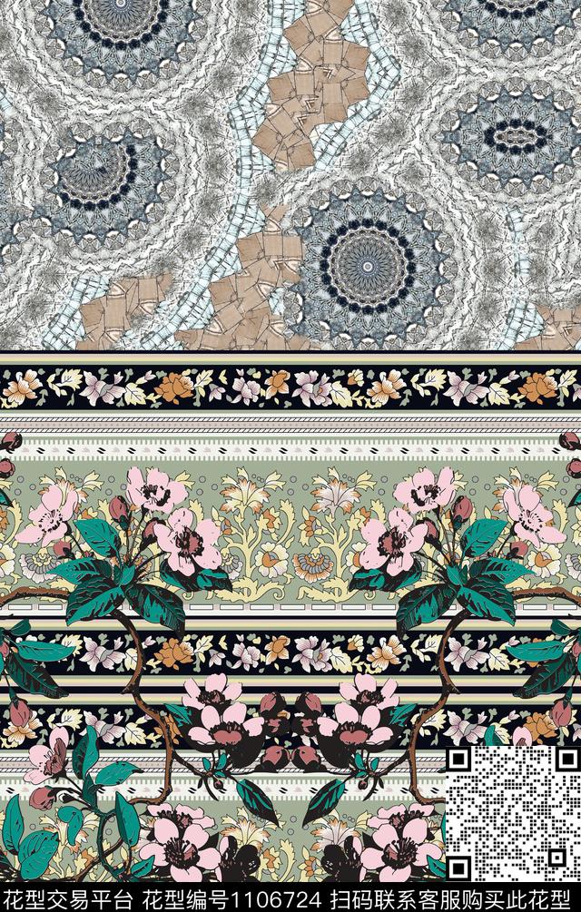 中老年复古大牌风数码印花华亿平台下载（图片编号: 1106724） - 瓦栏（Walan）