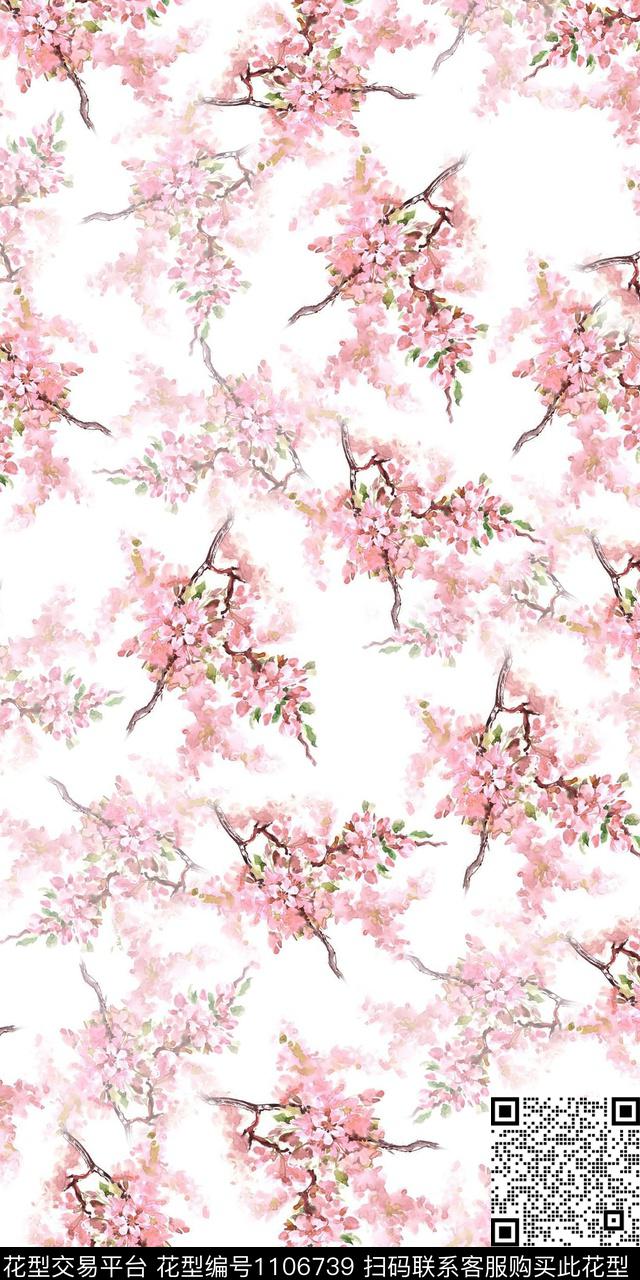 数码华亿平台民族风花卉数码印花华亿平台下载（图片编号: 1106739） - 瓦栏（Walan）