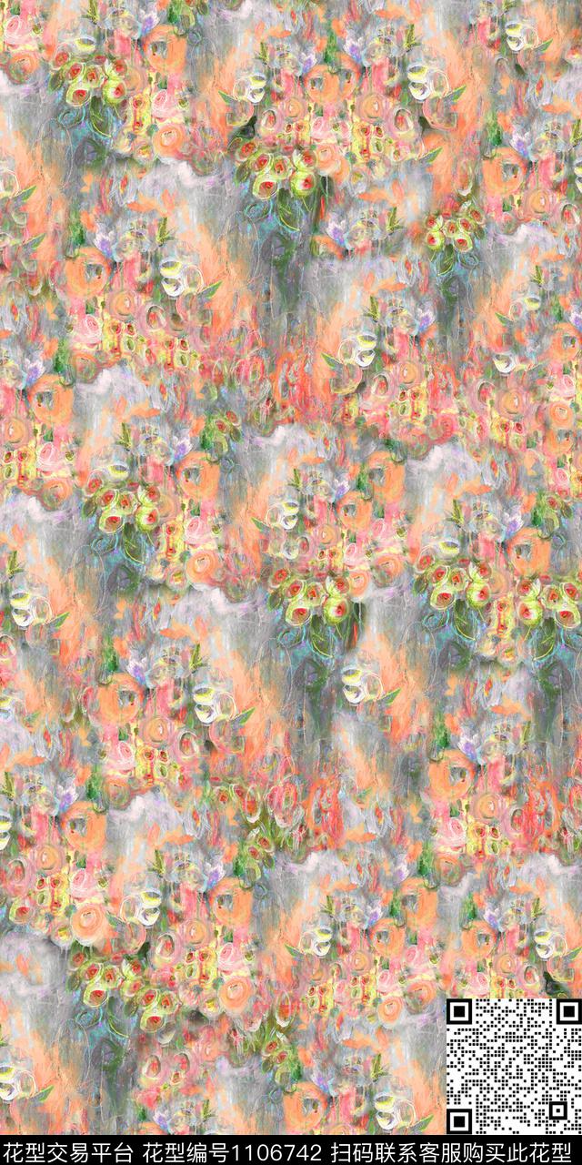 数码华亿平台花卉满版散花数码印花华亿平台下载（图片编号: 1106742） - 瓦栏（Walan）