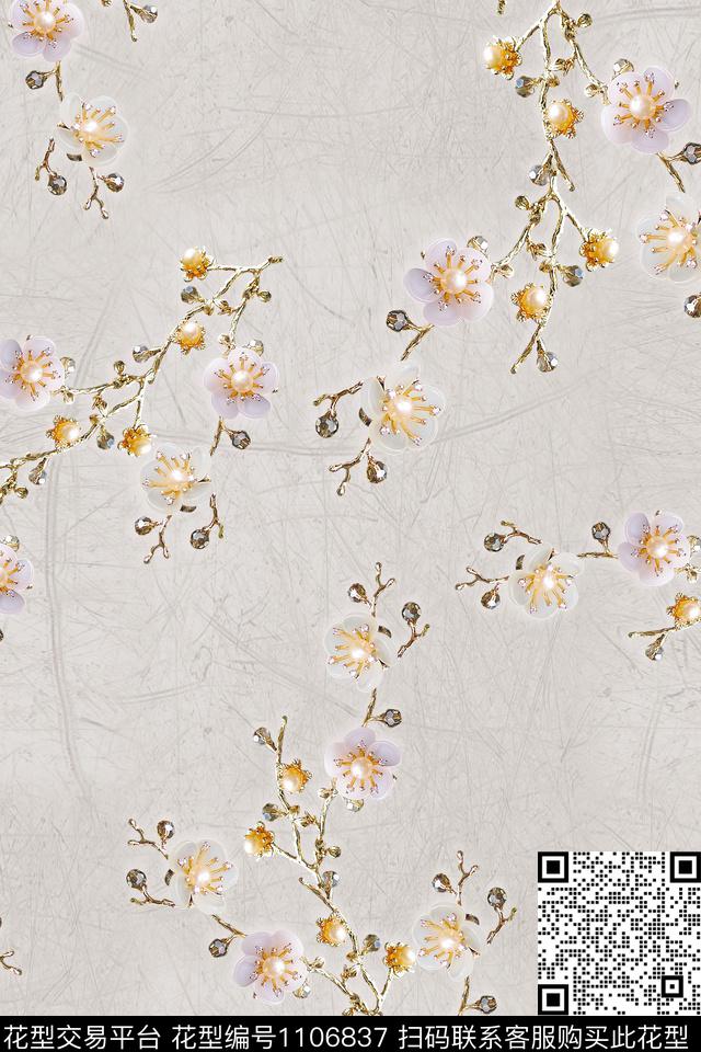 花卉数码华亿平台休闲数码印花华亿平台下载（图片编号: 1106837） - 瓦栏（Walan）