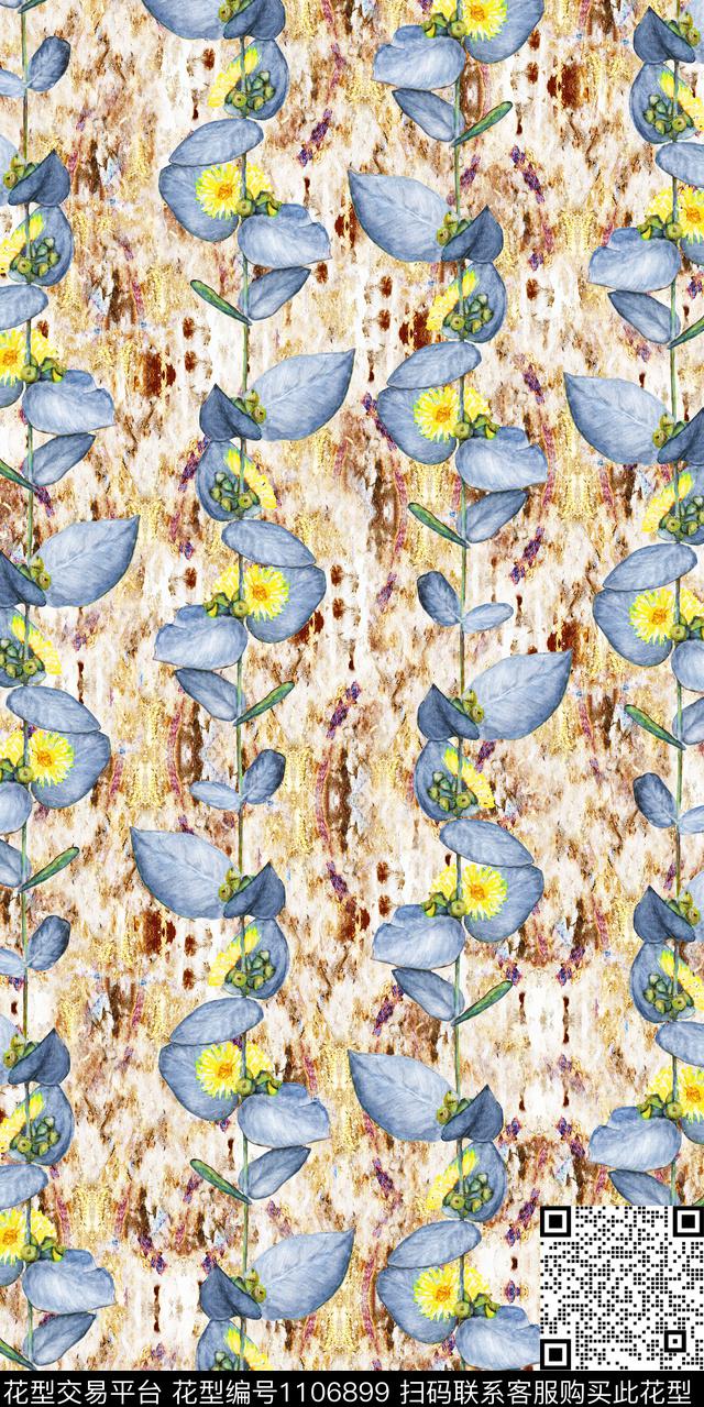 数码华亿平台大牌风抽象数码印花华亿平台下载（图片编号: 1106899） - 瓦栏（Walan）