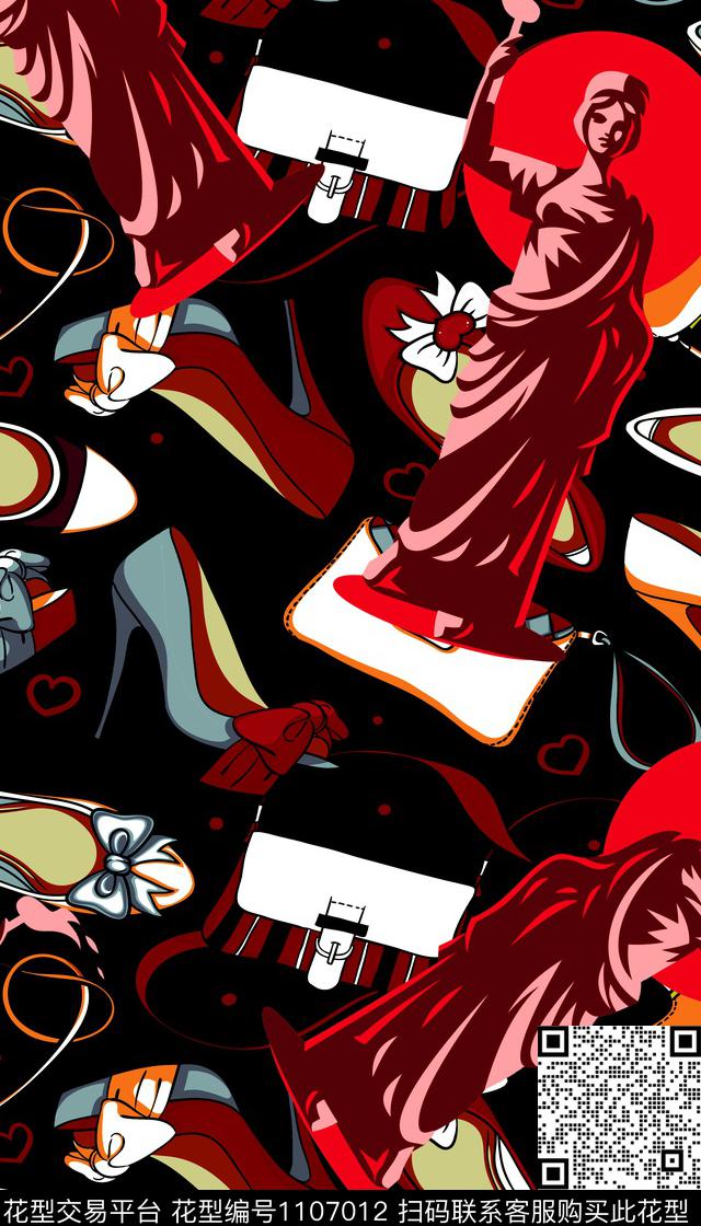 花卉女装卡通数码印花华亿平台下载（图片编号: 1107012） - 瓦栏（Walan）