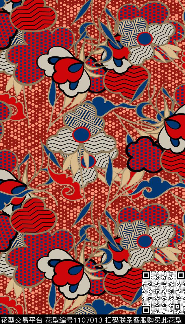 花卉女装卡通数码印花华亿平台下载（图片编号: 1107013） - 瓦栏（Walan）