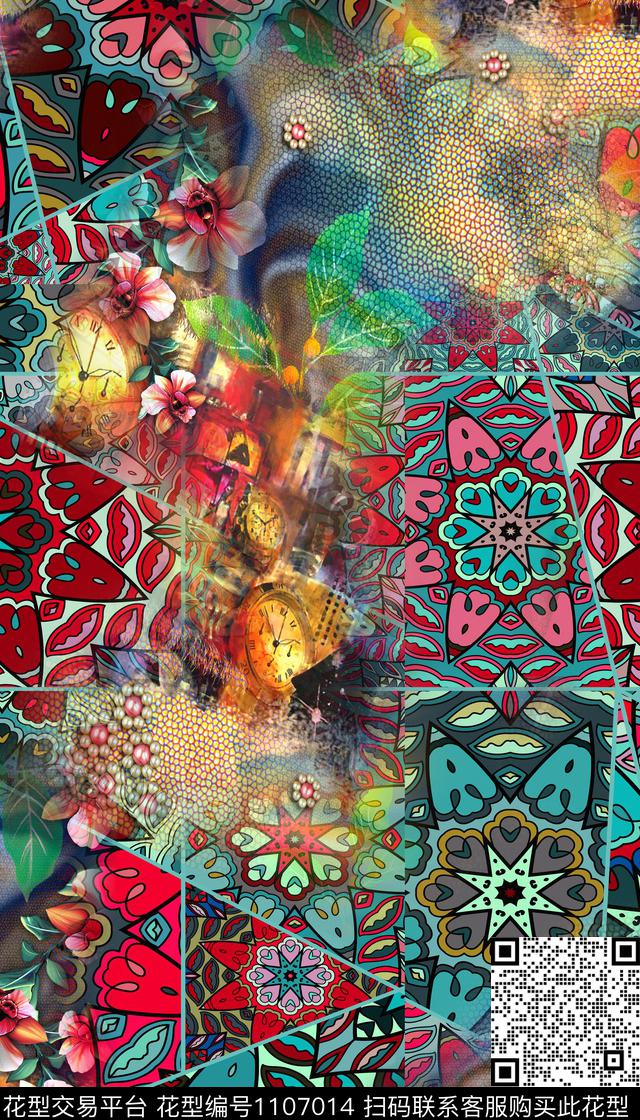 花卉女装卡通数码印花华亿平台下载（图片编号: 1107014） - 瓦栏（Walan）