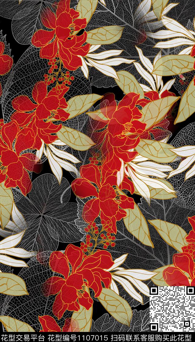 花卉女装卡通数码印花华亿平台下载（图片编号: 1107015） - 瓦栏（Walan）