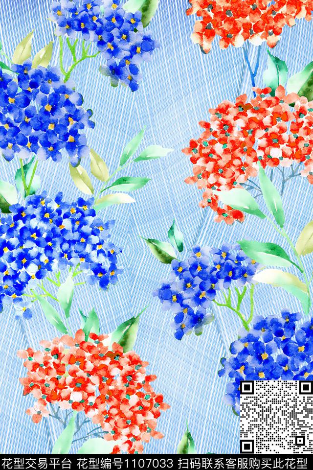 花卉淑女大牌风数码印花华亿平台下载（图片编号: 1107033） - 瓦栏（Walan）