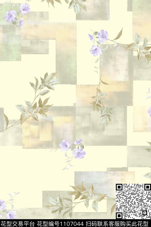 满版散花花卉数码华亿平台数码印花华亿平台下载（图片编号: 1107044） - 瓦栏（Walan）