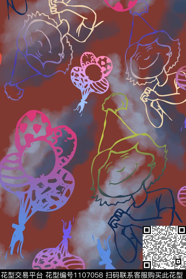 卡通婴童图案趣味迷彩径庭迷彩数码印花华亿平台下载（图片编号: 1107058） - 瓦栏（Walan）