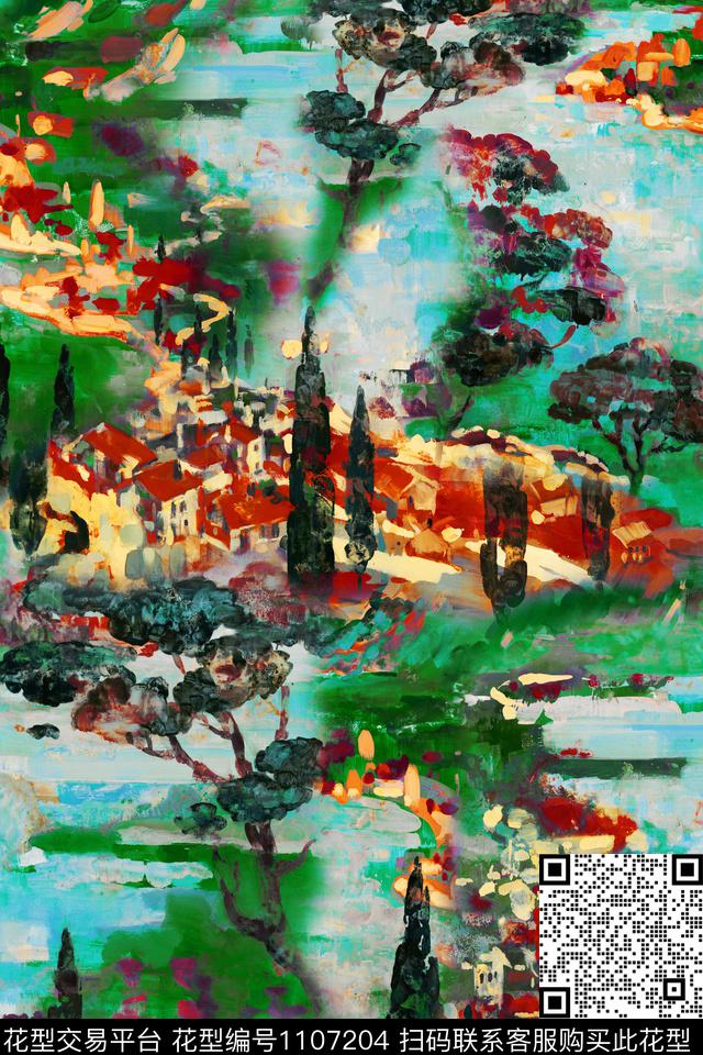 香云纱数码华亿平台复古数码印花华亿平台下载（图片编号: 1107204） - 瓦栏（Walan）