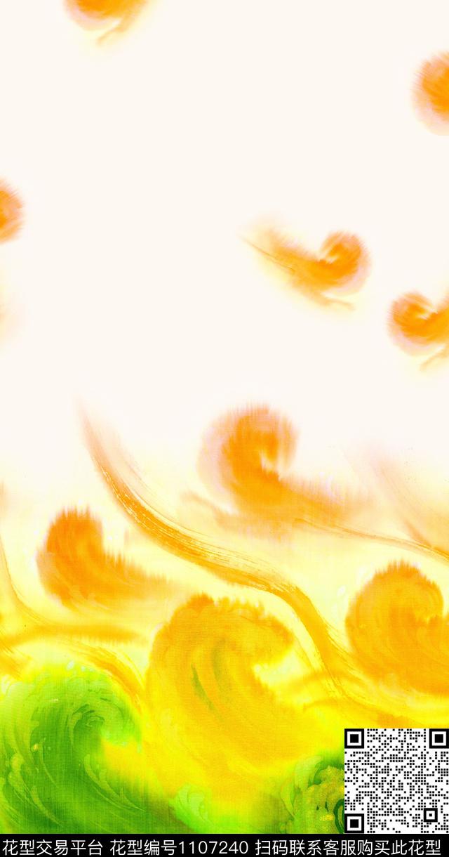 肌理定位花大牌风数码印花华亿平台下载（图片编号: 1107240） - 瓦栏（Walan）