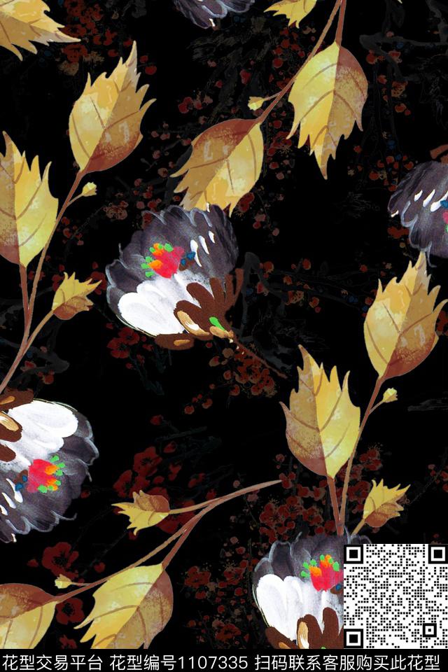 满版散花数码华亿平台小碎花数码印花华亿平台下载（图片编号: 1107335） - 瓦栏（Walan）