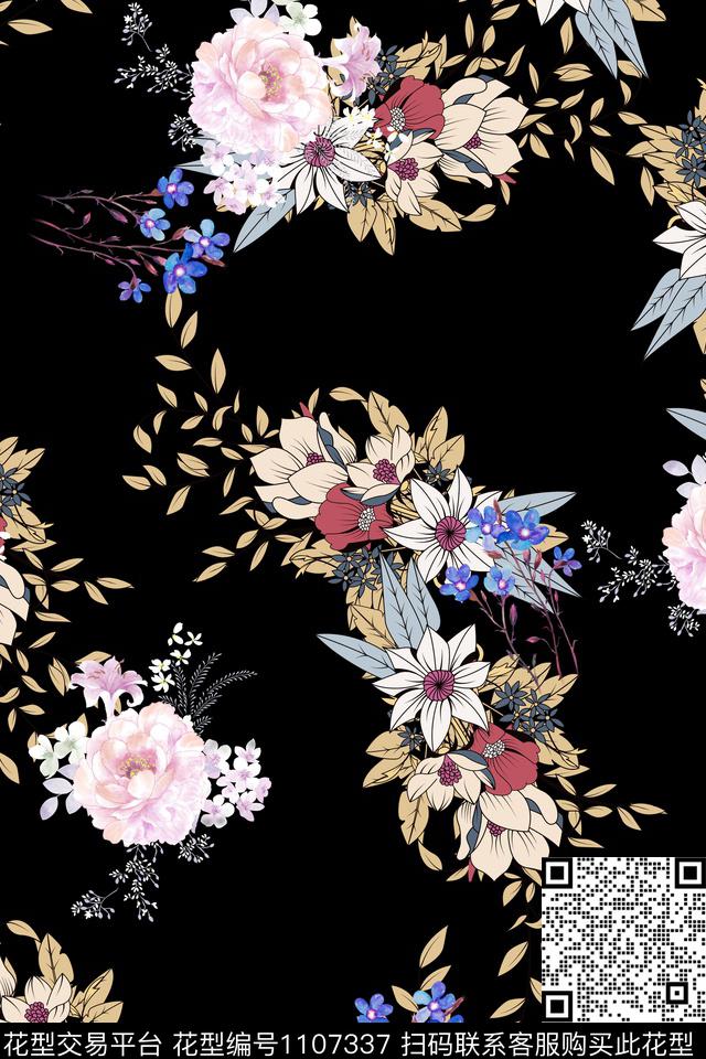 满版散花数码华亿平台小碎花数码印花华亿平台下载（图片编号: 1107337） - 瓦栏（Walan）