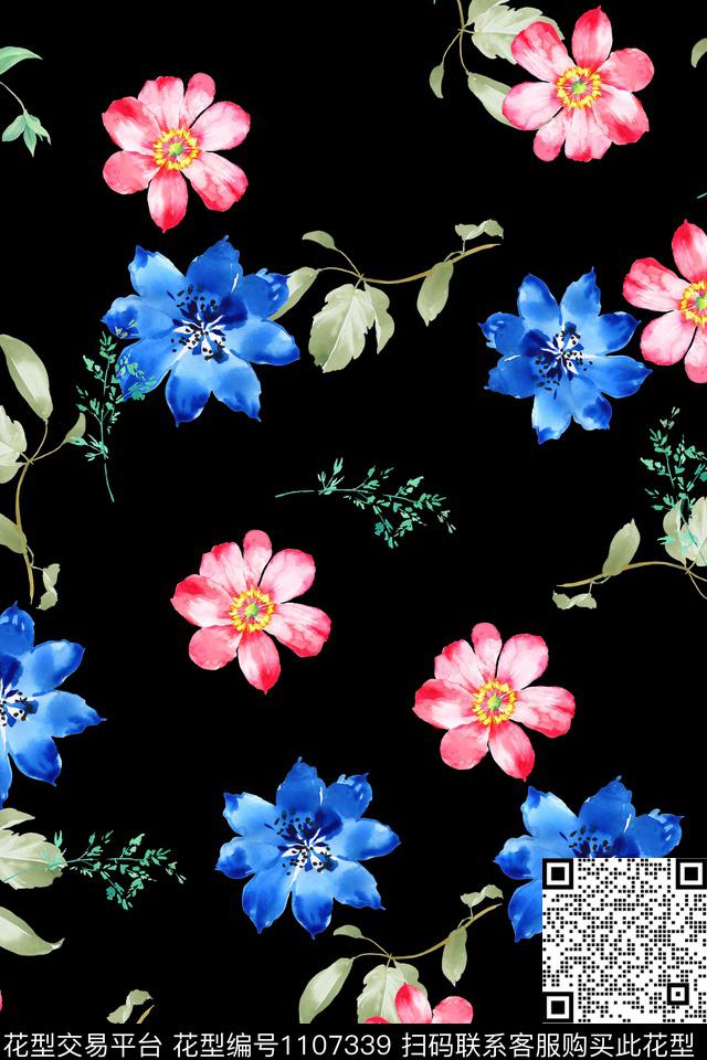 满版散花数码华亿平台小碎花数码印花华亿平台下载（图片编号: 1107339） - 瓦栏（Walan）