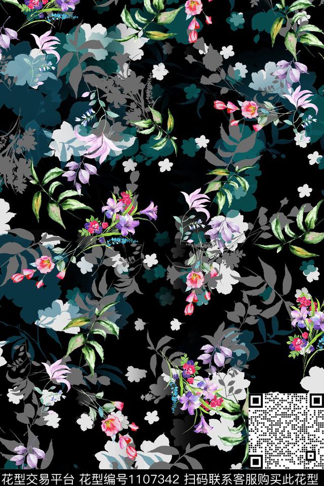 满版散花数码华亿平台小碎花数码印花华亿平台下载（图片编号: 1107342） - 瓦栏（Walan）