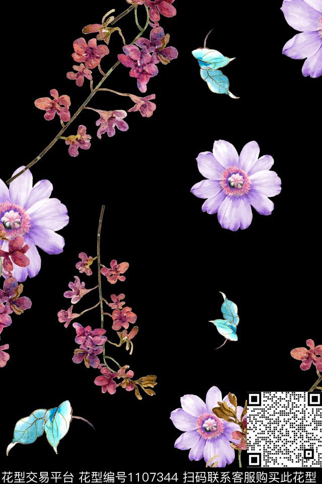 满版散花数码华亿平台小碎花数码印花华亿平台下载（图片编号: 1107344） - 瓦栏（Walan）