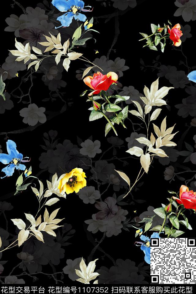 满版散花数码华亿平台小碎花数码印花华亿平台下载（图片编号: 1107352） - 瓦栏（Walan）