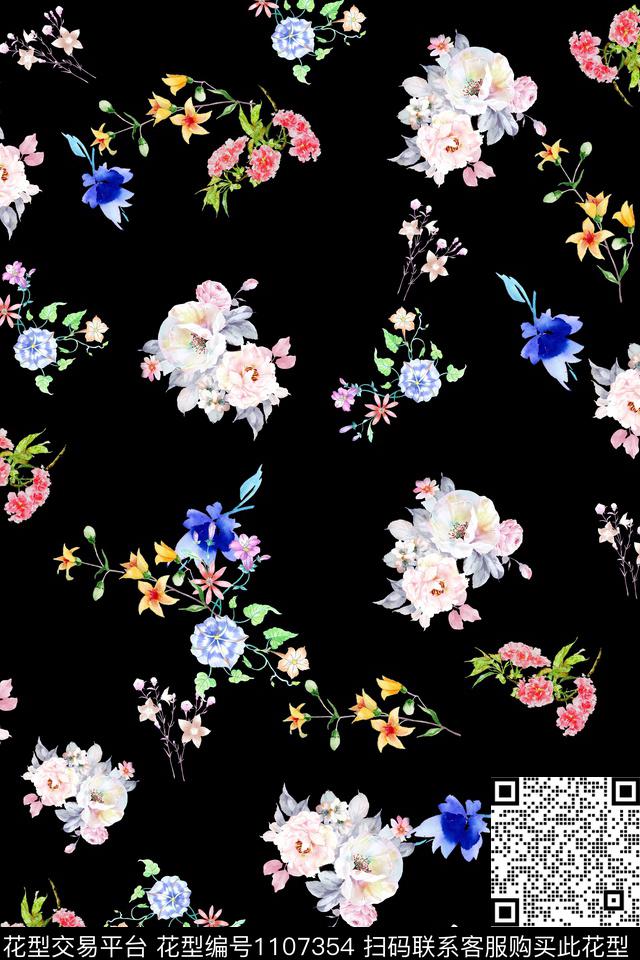 满版散花数码华亿平台小碎花数码印花华亿平台下载（图片编号: 1107354） - 瓦栏（Walan）