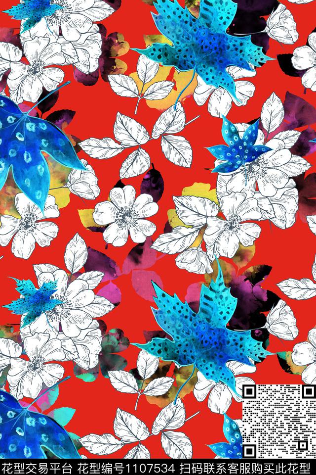 热带华亿平台泳装绿植树叶传统印花华亿平台下载（图片编号: 1107534） - 瓦栏（Walan）