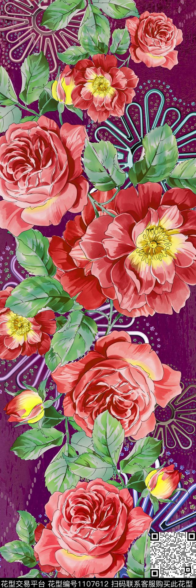 花卉女装定位花数码印花华亿平台下载（图片编号: 1107612） - 瓦栏（Walan）