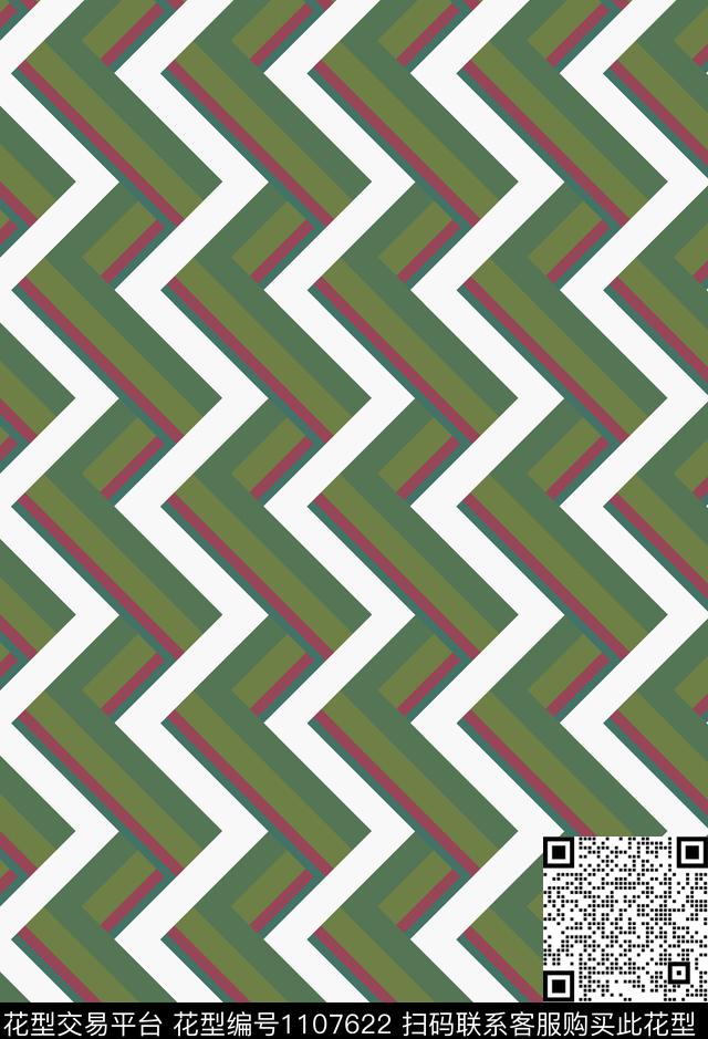 几何条格条纹传统印花华亿平台下载（图片编号: 1107622） - 瓦栏（Walan）