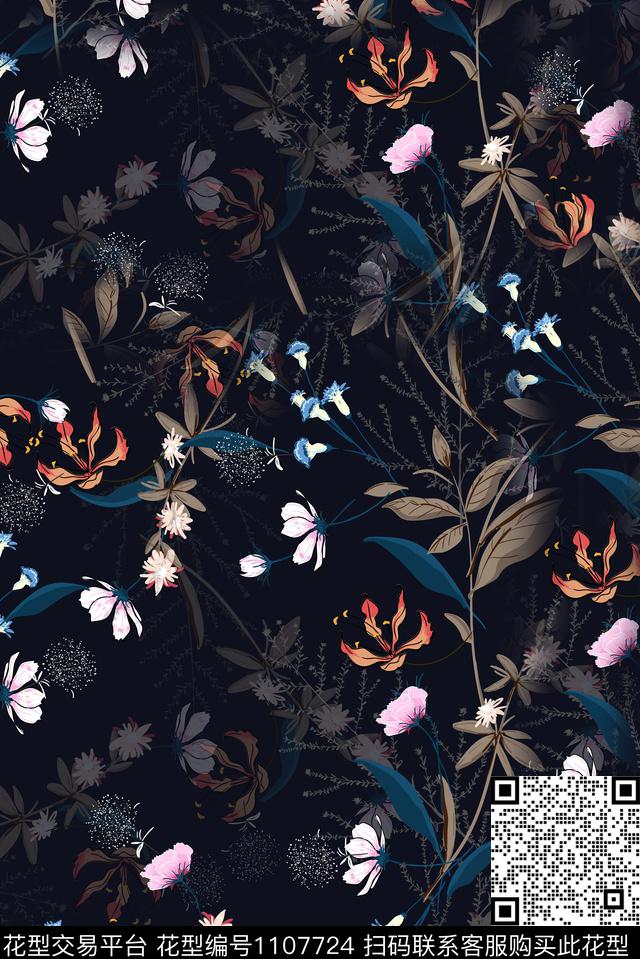 秋冬华亿平台数码华亿平台小碎花数码印花华亿平台下载（图片编号: 1107724） - 瓦栏（Walan）