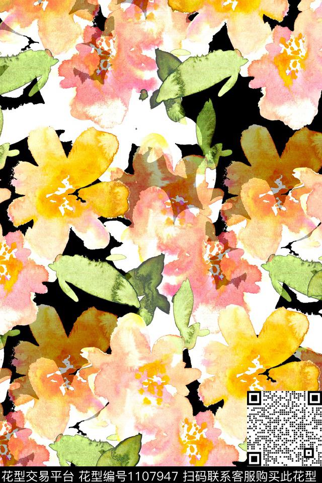 花卉数码华亿平台大牌风数码印花华亿平台下载（图片编号: 1107947） - 瓦栏（Walan）