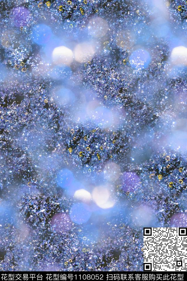 炫彩抽象清爽底花卉数码印花华亿平台下载（图片编号: 1108052） - 瓦栏（Walan）