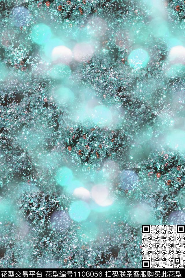 炫彩抽象清爽底花卉数码印花华亿平台下载（图片编号: 1108056） - 瓦栏（Walan）