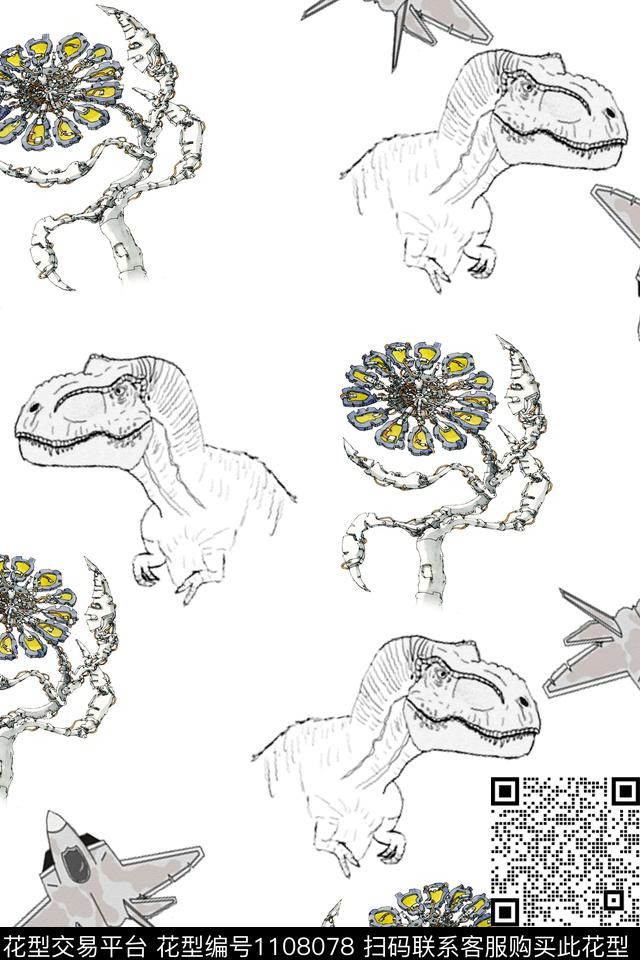 男装飞机抽象数码印花华亿平台下载（图片编号: 1108078） - 瓦栏（Walan）