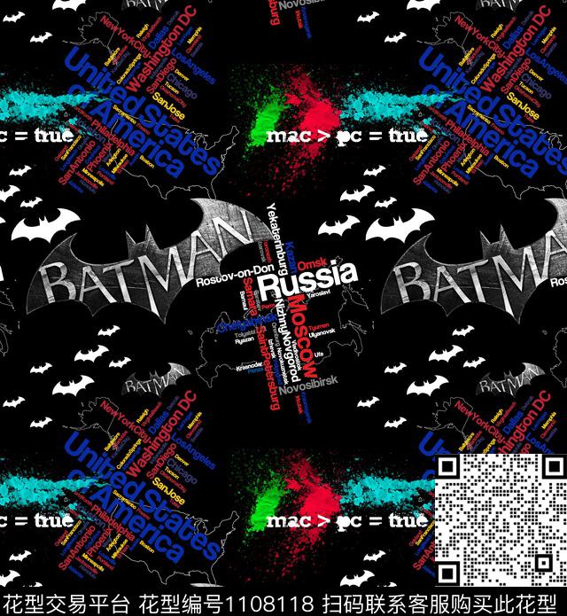 花卉动物头大牌风数码印花华亿平台下载（图片编号: 1108118） - 瓦栏（Walan）