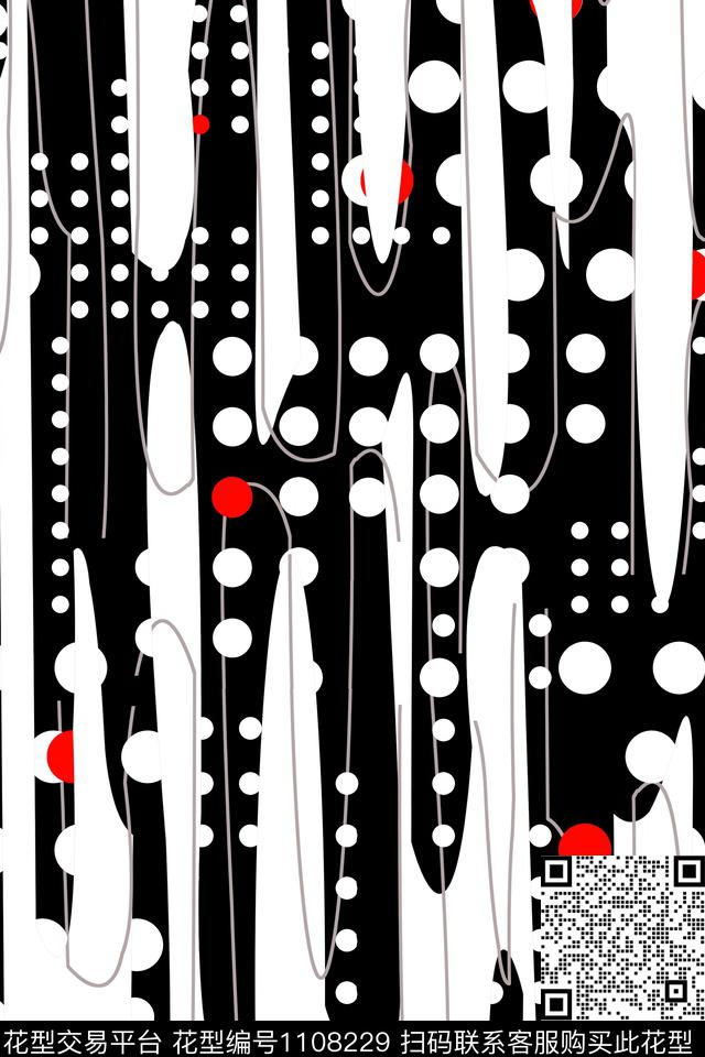 几何波点抽象传统印花华亿平台下载（图片编号: 1108229） - 瓦栏（Walan）