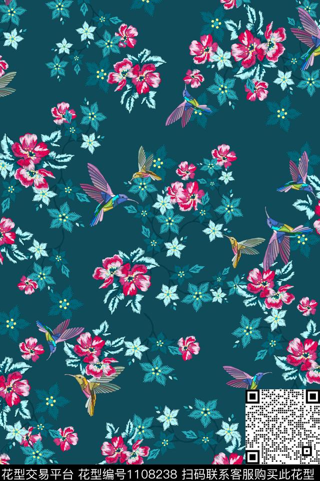 小碎花复古针织花卉数码印花华亿平台下载（图片编号: 1108238） - 瓦栏（Walan）